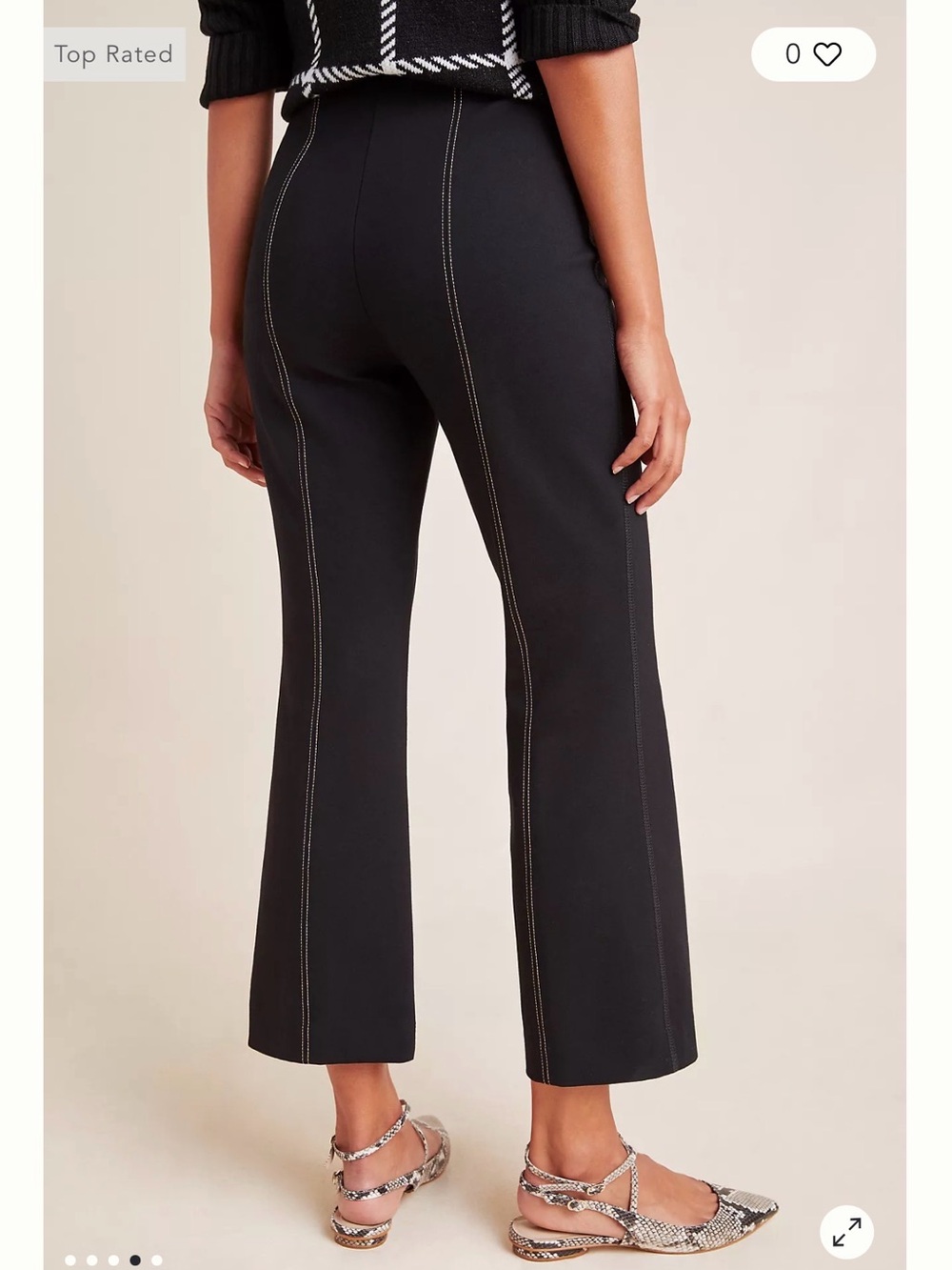 Anthropologie Essential Crop Flare Pants Black Size M - Picture 4 of 8